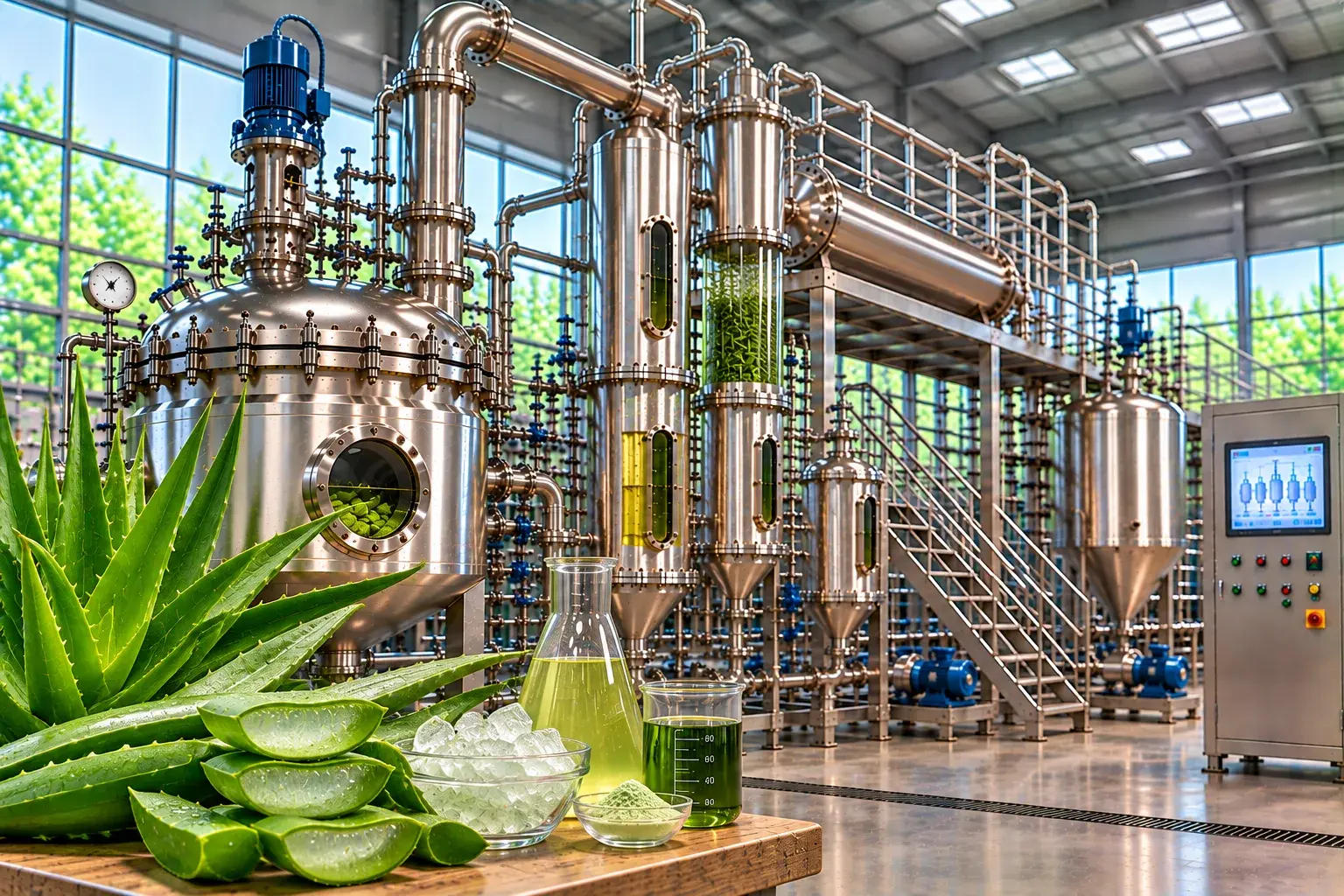 Aloe Vera gel and juice processing plant