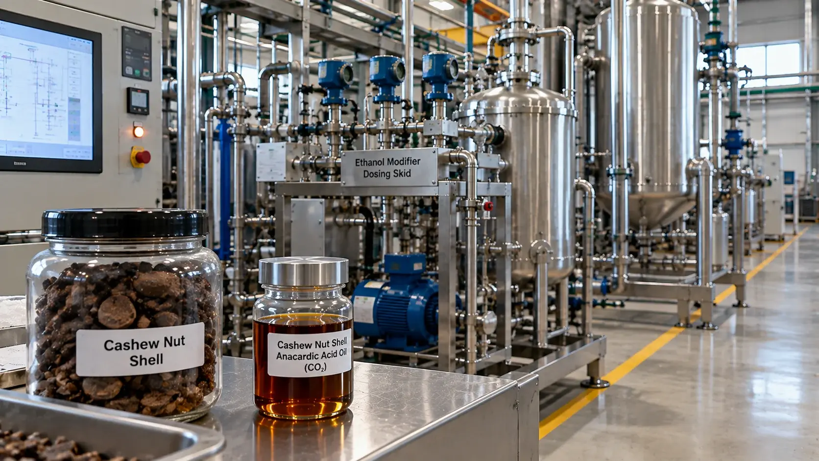 Cashew Nut Shell Anacardic Acid Oil (CO₂) CO2 Extraction Plants — Mechotech