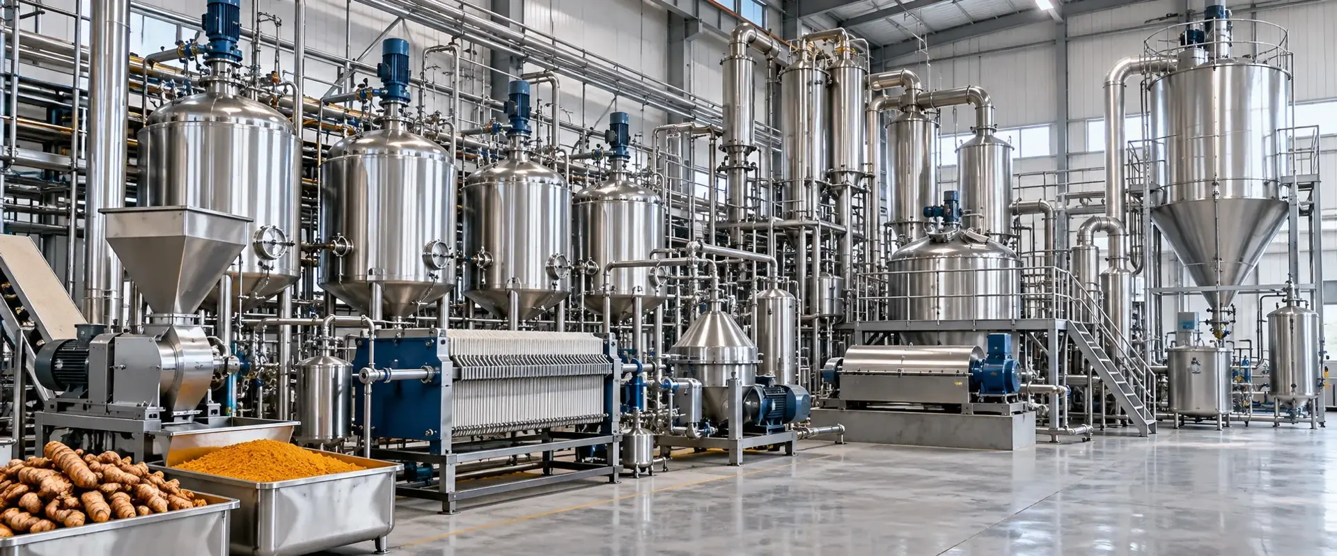 Turmeric and curcumin extraction plant