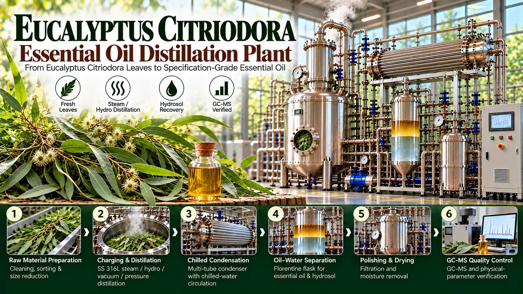 Eucalyptus Citriodora Leaves Oils Distillation Plants — Mechotech