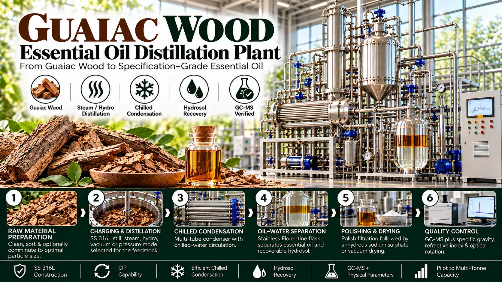 Guaiac Wood Wood / Bark Distillation Plants — Mechotech