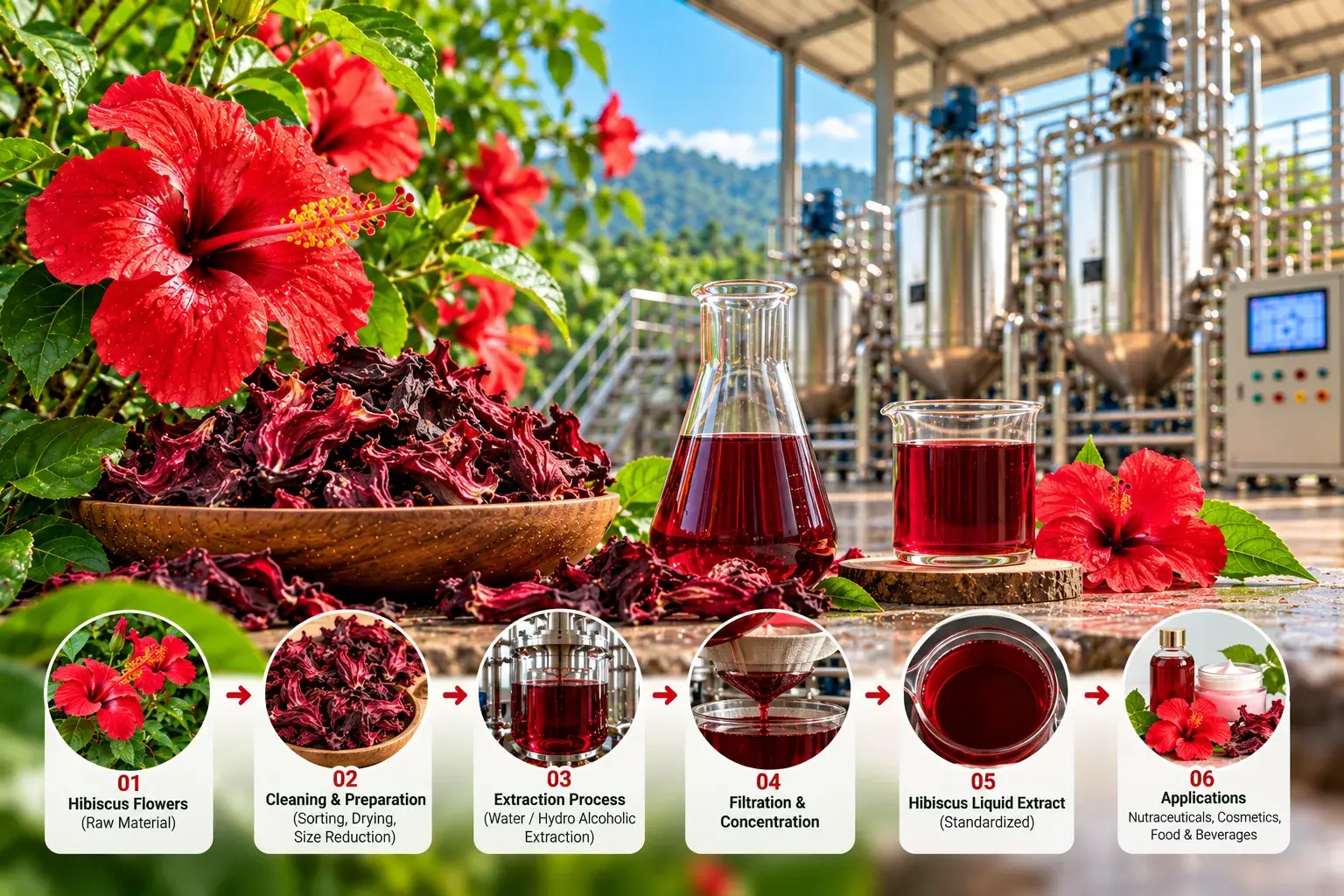 Hibiscus liquid herbal extraction plant