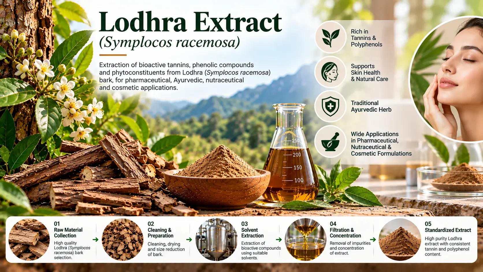Lodhra (Symplocos Racemosa) — Alkaloids Herbal Extraction Plants — Mechotech