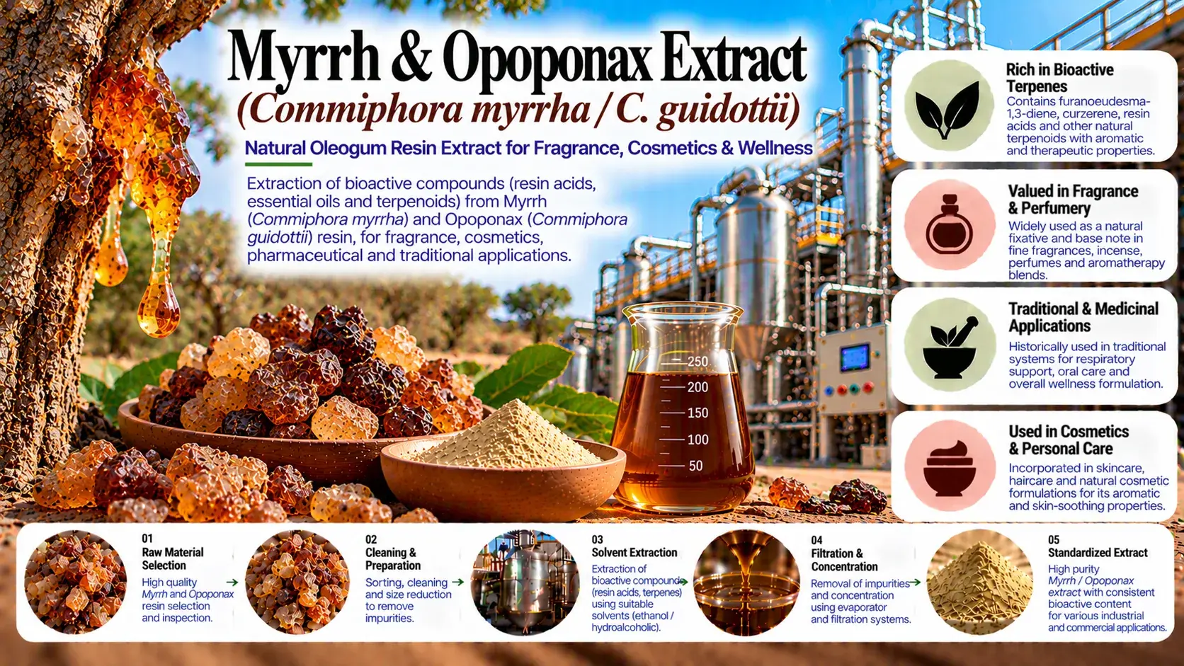 Myrrh Resin Sesquiterpenes (CO₂) CO2 Extraction Plants — Mechotech