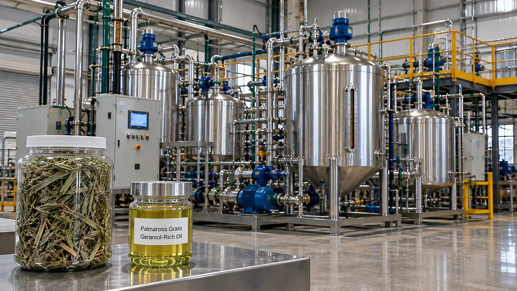 Palmarosa Grass Geraniol-Rich Oil (CO₂) CO2 Extraction Plants — Mechotech