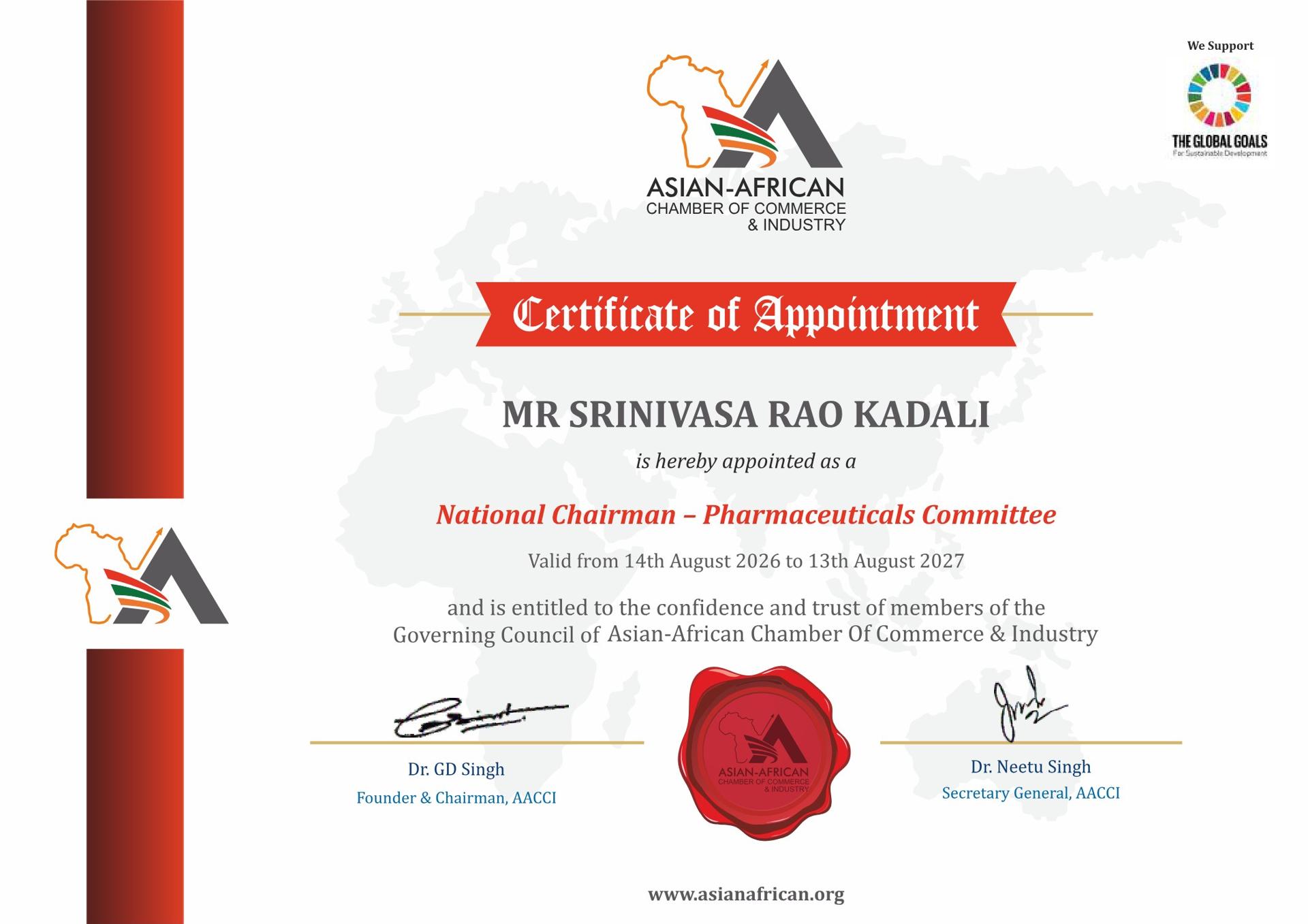 Certificate of Appointment
