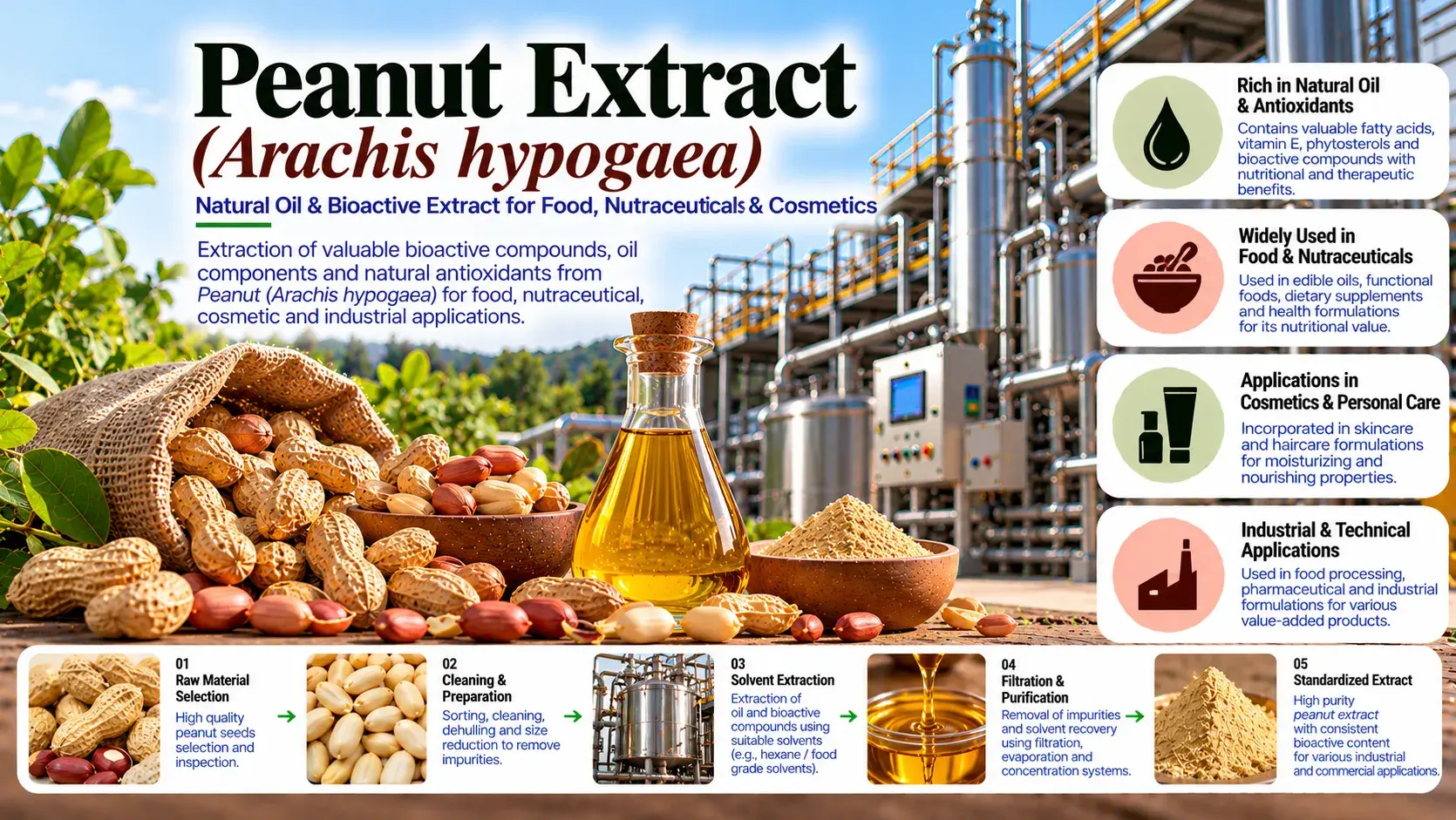 Peanut Skins and Kernels Oil (CO₂) CO2 Extraction Plants — Mechotech