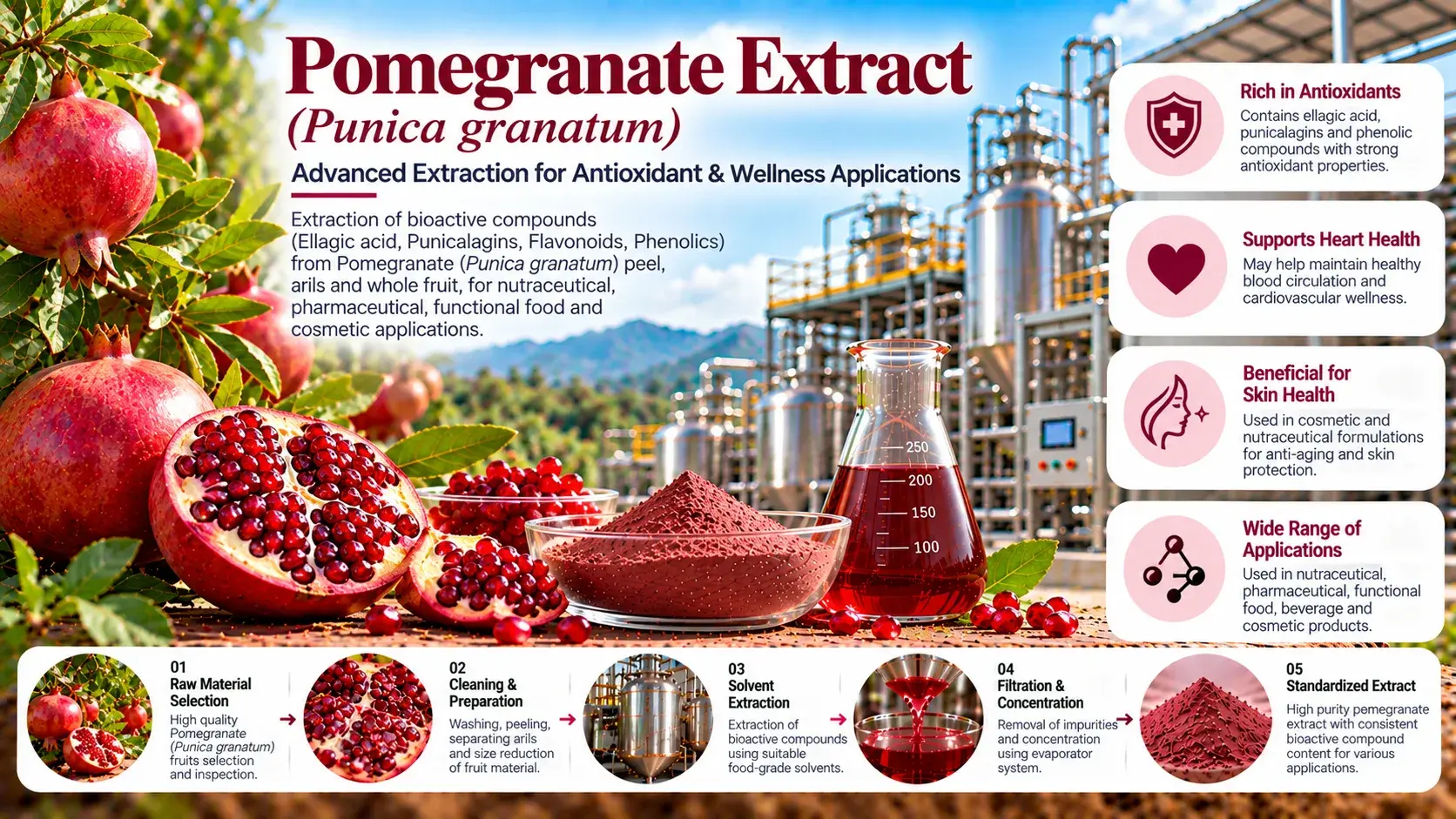 Pomegranate Aril Anthocyanin Extract Herbal Extraction Plants — Mechotech